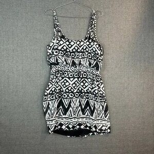 City Triangles Black and White Geometric Mini Dress